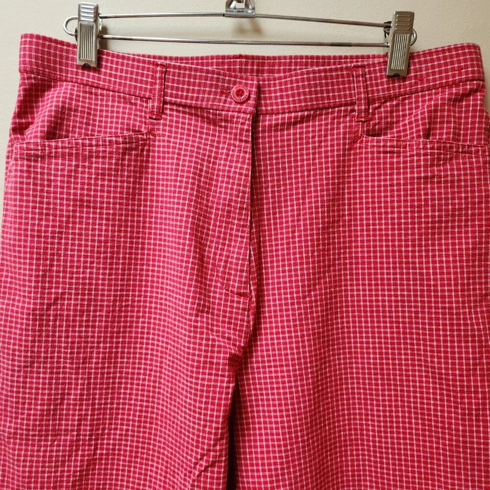Gingham Northern Reflections vintage cotton pants / red grid print / 12 - Picture 4 of 7